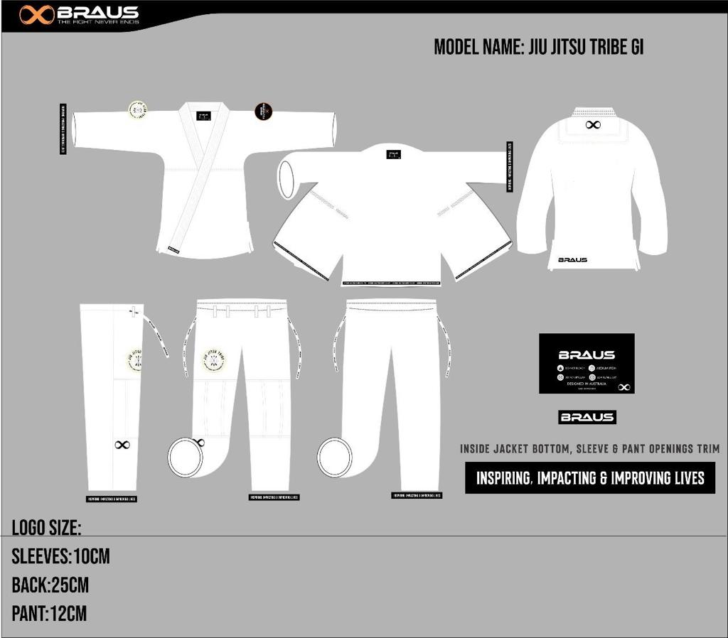 Jiu Jitsu Tribe Kimono Blue A1 or Black A2 & A3